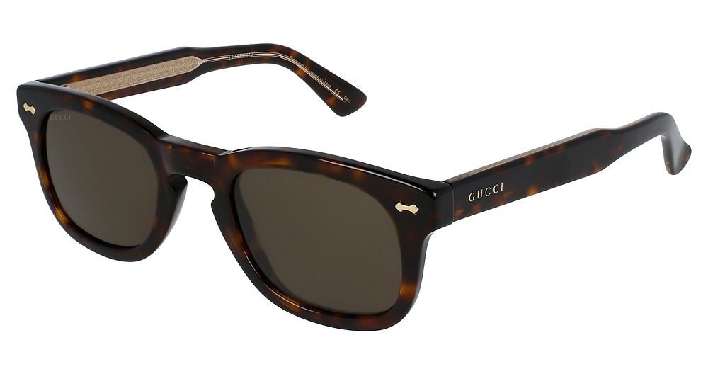 Gucci GG0182S round sunglasses in Havana Havana Brown/Nylon
