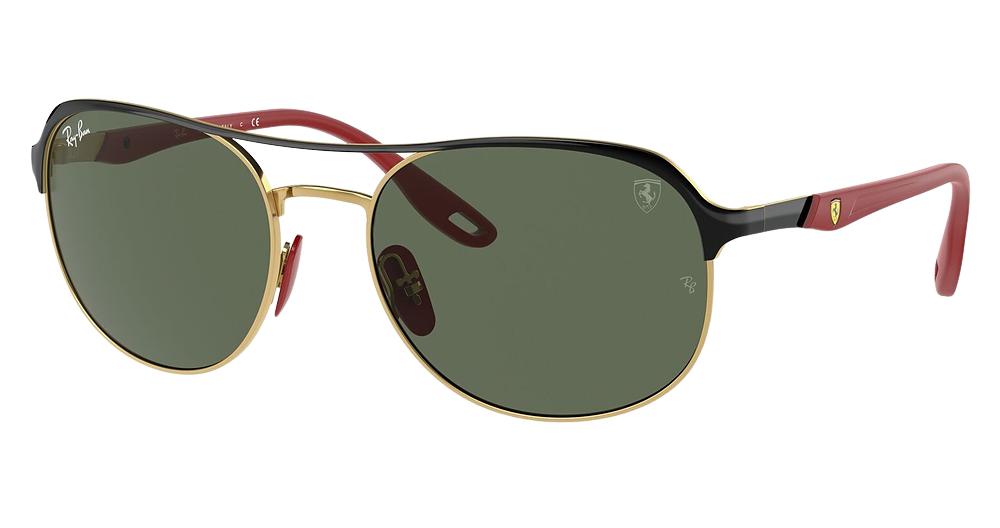 Ray-Ban RB3685M round sunglasses in Black on Arista/Dark Green