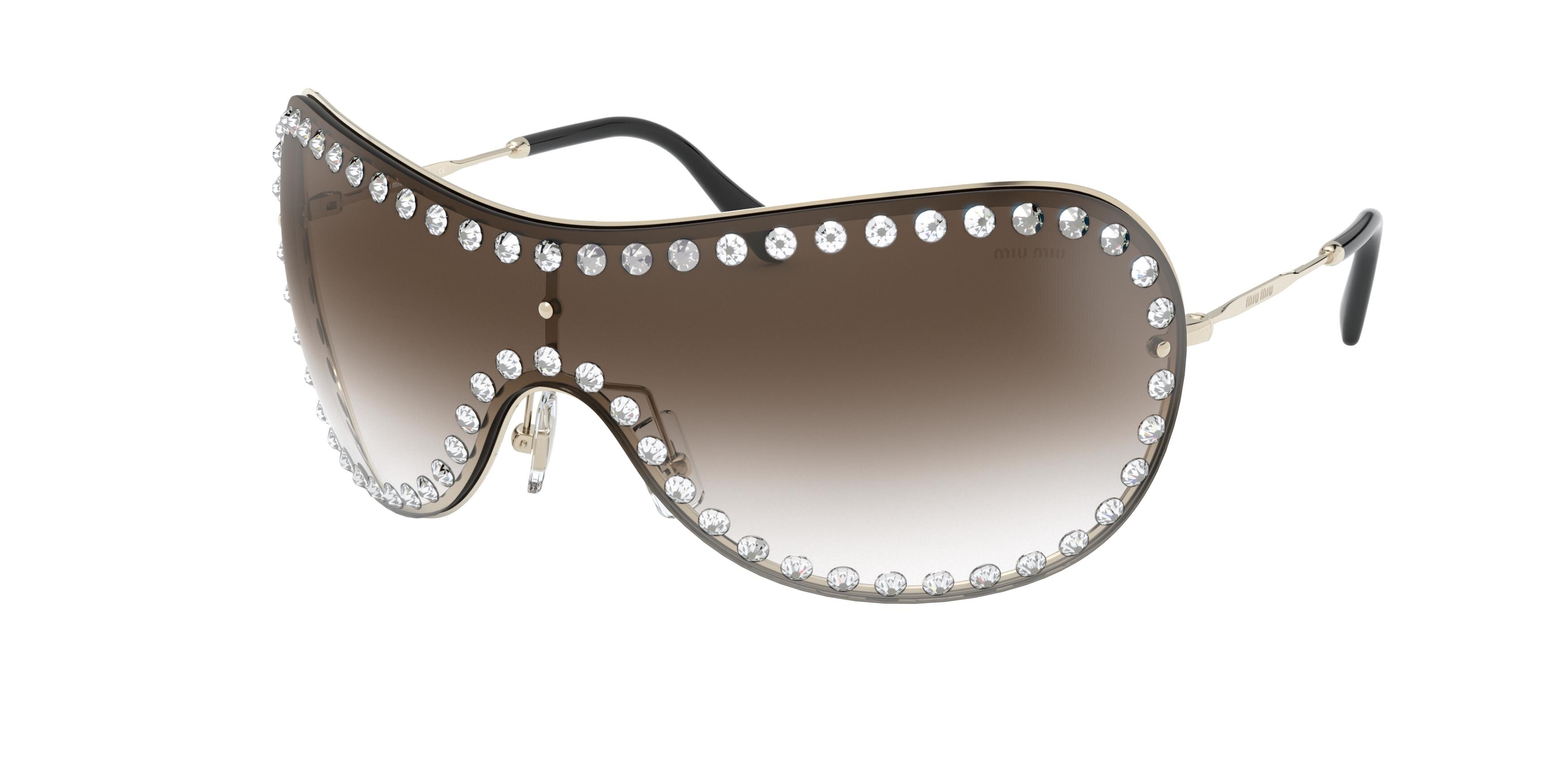 Miu Miu MU 51VS square sunglasses in Pale Gold