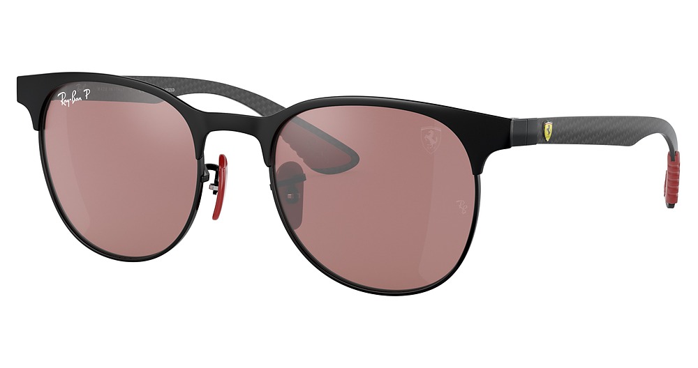 Ray-Ban RB8327M round sunglasses in Matte Black on Black