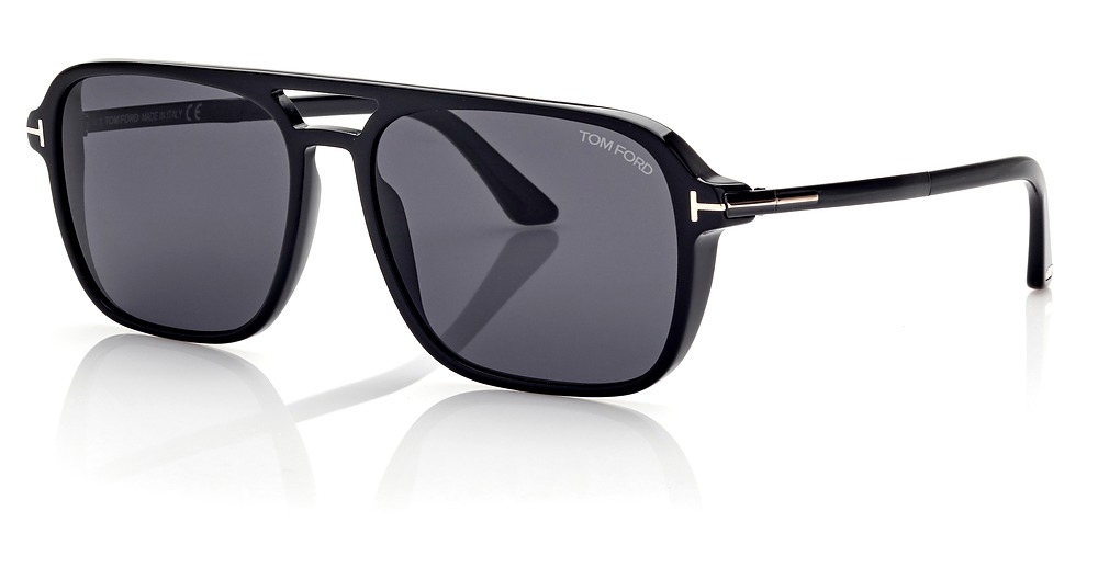 Tom Ford FT0910 aviator sunglasses in Shiny Black/Smoke