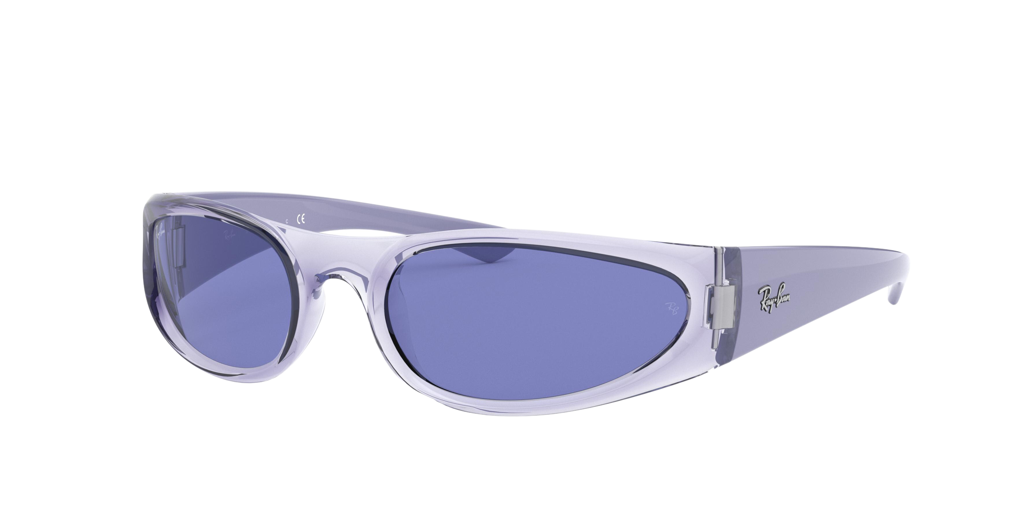 Ray-Ban RB4332 rectangle sunglasses in Transparent Light Violet