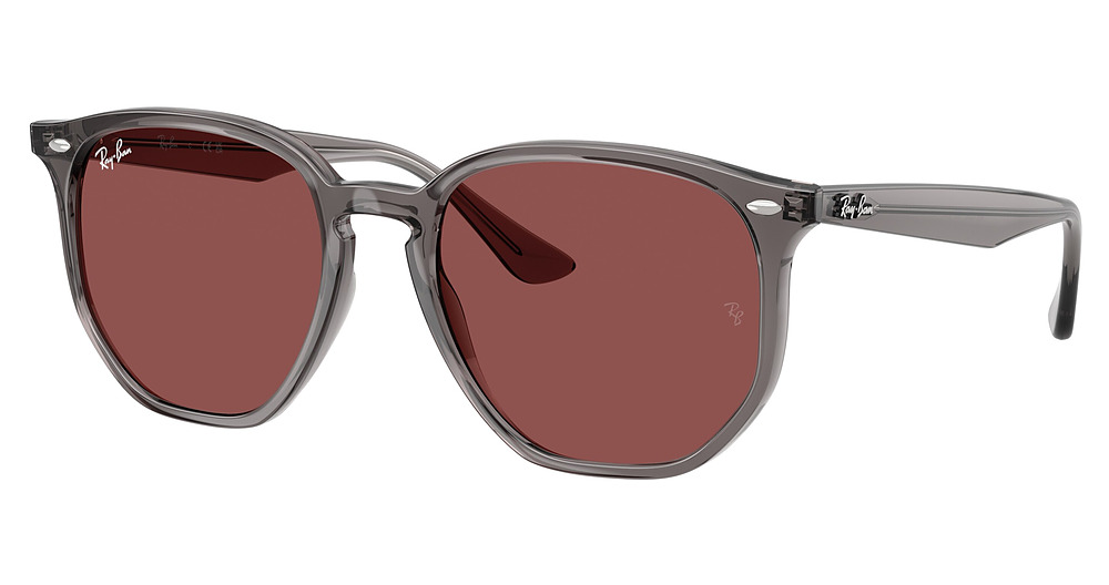 Ray-Ban RB4306 round sunglasses in Opal Grey/Dark Violet