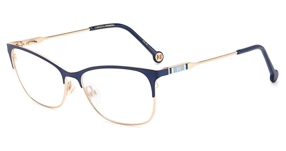 Carolina Herrera CH 0074 rectangle eyeglasses in Gold Blue