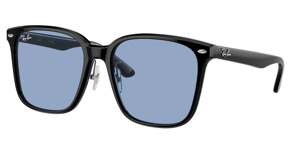 Ray-Ban RB2206D square sunglasses in Black/Light Blue
