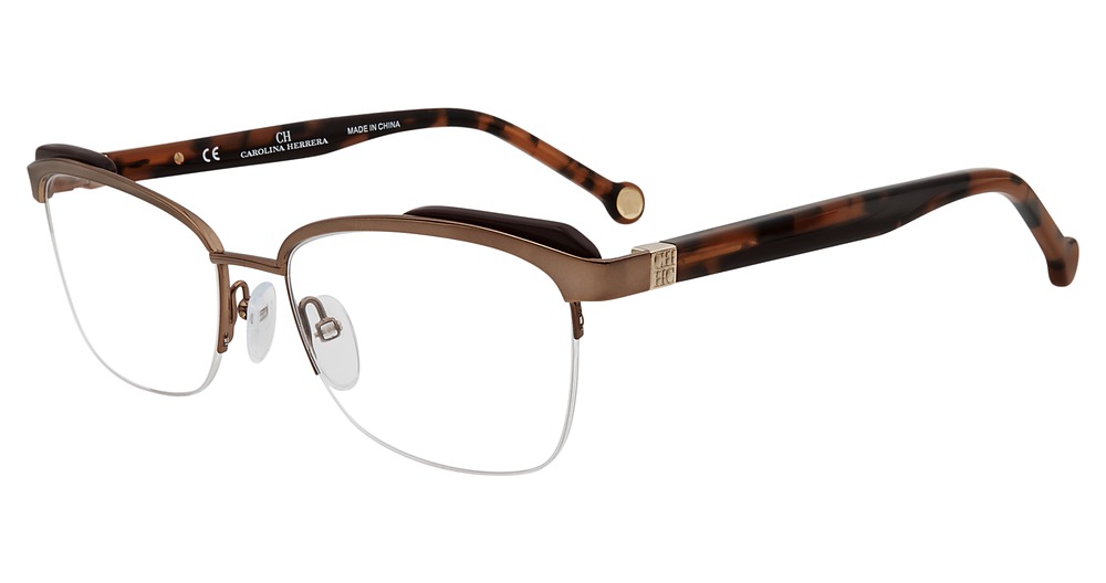Carolina Herrera VHE111K rectangle eyeglasses in Brown Tortoise 08 R9