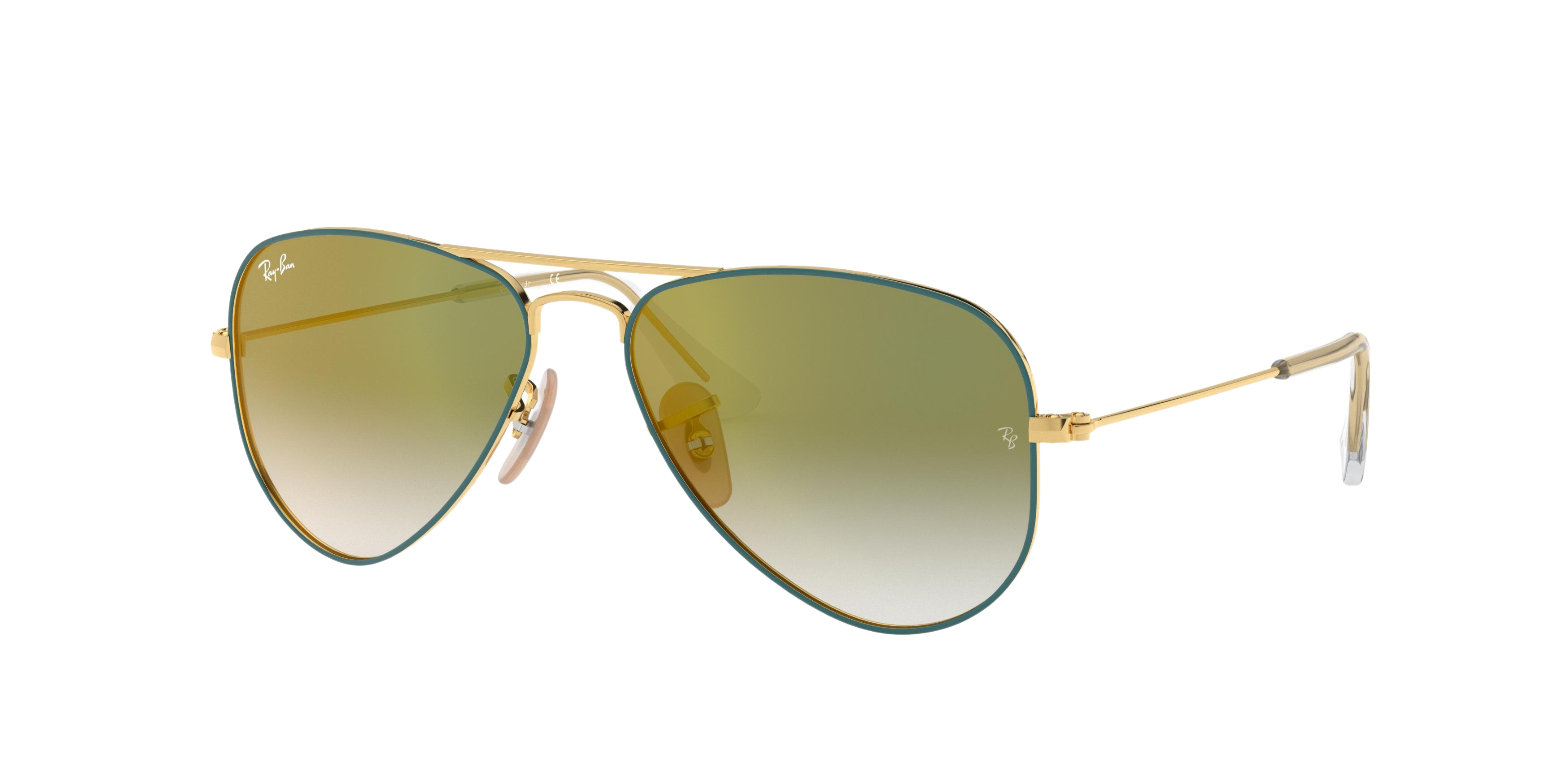 Ray-Ban RJ9506S aviator sunglasses in Gold on Top Turquoise