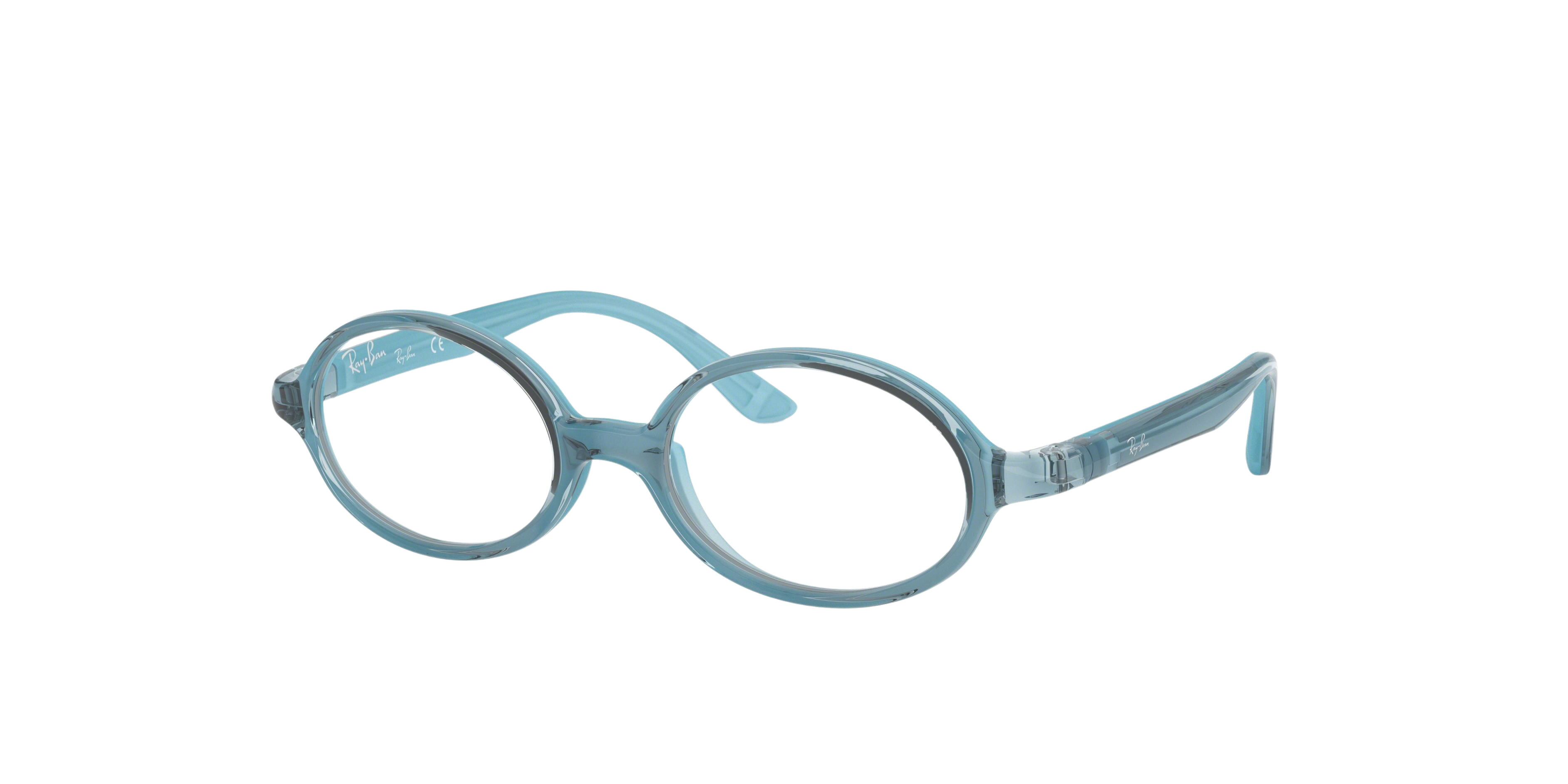 Ray-Ban RY1545 round eyeglasses in Light Blue on Rubber Blue