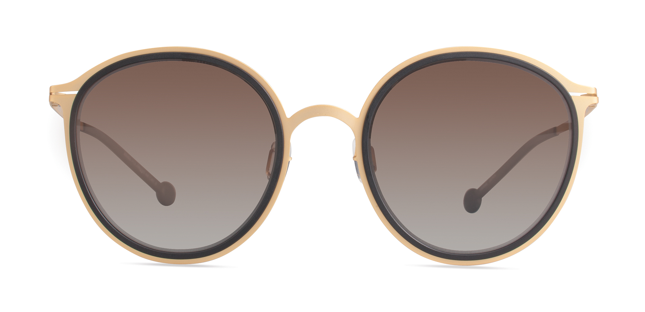 Modo STENDHAL round sunglasses in Black/Gold