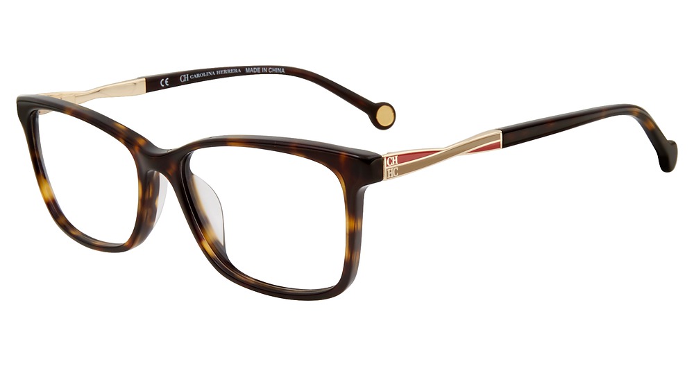 Carolina Herrera VHE781K rectangle eyeglasses in Tortoise 0722