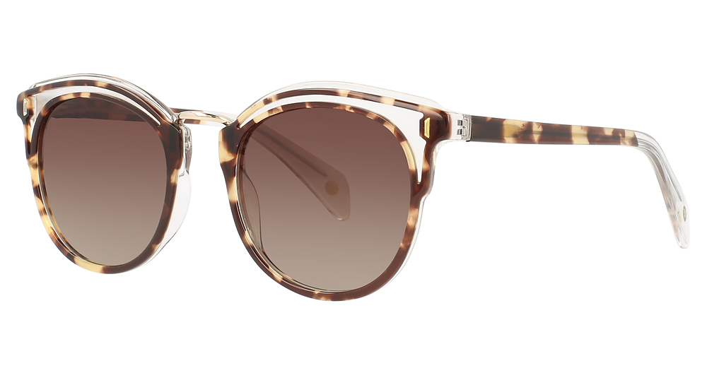 Brown Tortoise & White & Crystal