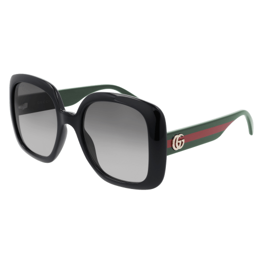 Gucci GG0713S square sunglasses in Black Green Grey/Nylon