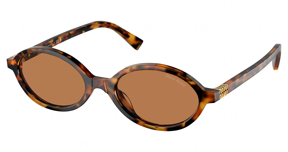 Miu Miu MU 04ZSF round sunglasses in Havana Cork/Brown