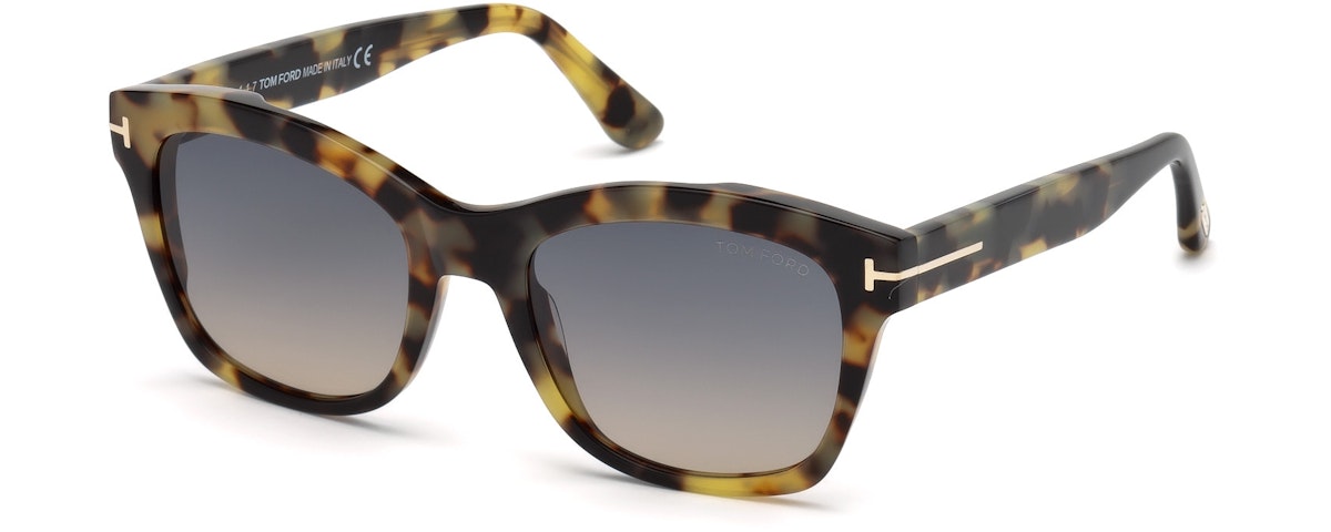 Shiny Tortoise, Rose Gold T Logo/ Smoke Gradient Lenses