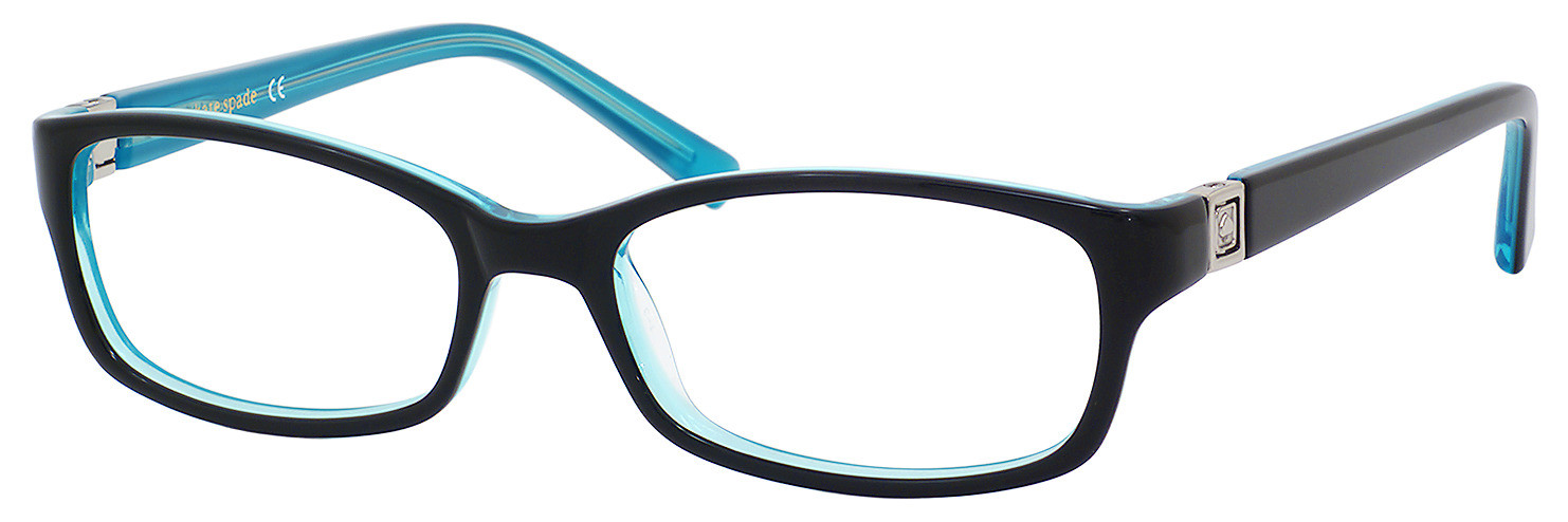 Kate Spade Regine Us rectangle eyeglasses in Black Aqua