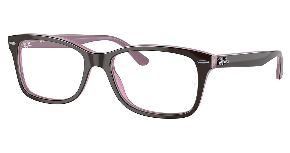 Ray-Ban RX5428F round eyeglasses in Brown on Pink