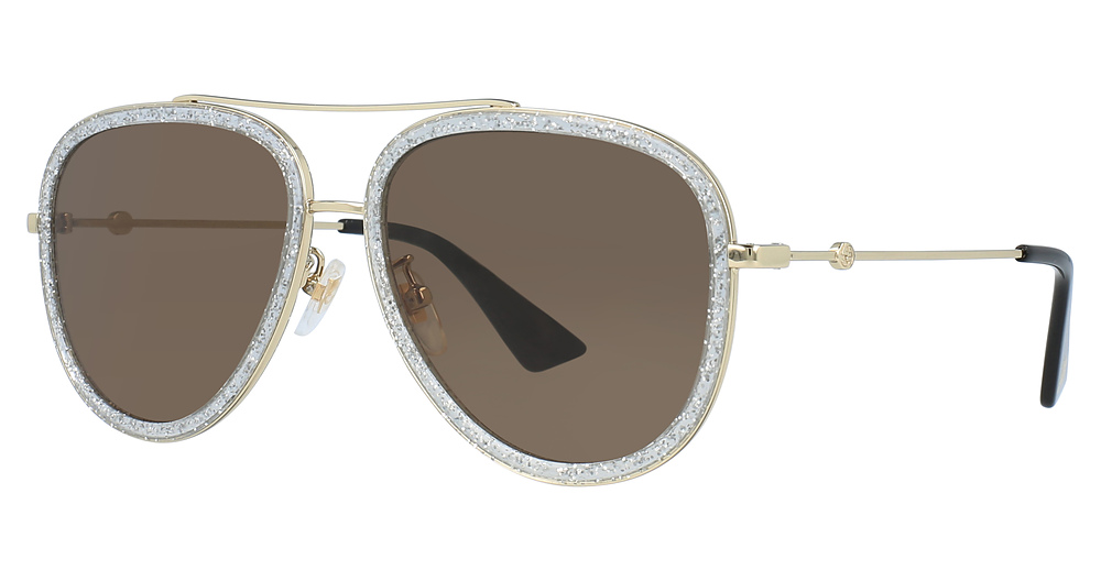 Gucci GG0062S aviator sunglasses in Gold Gold Brown/Nylon