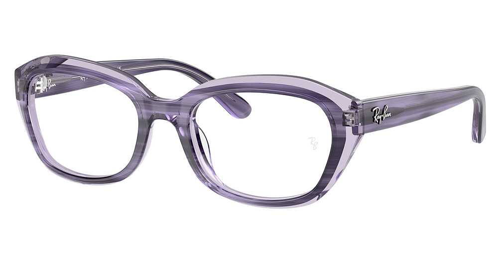 Ray-Ban RY1636 round eyeglasses in Striped Violet on Transparent