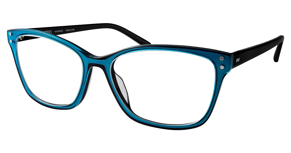 Modo 6617 round eyeglasses in Turquoise/Black