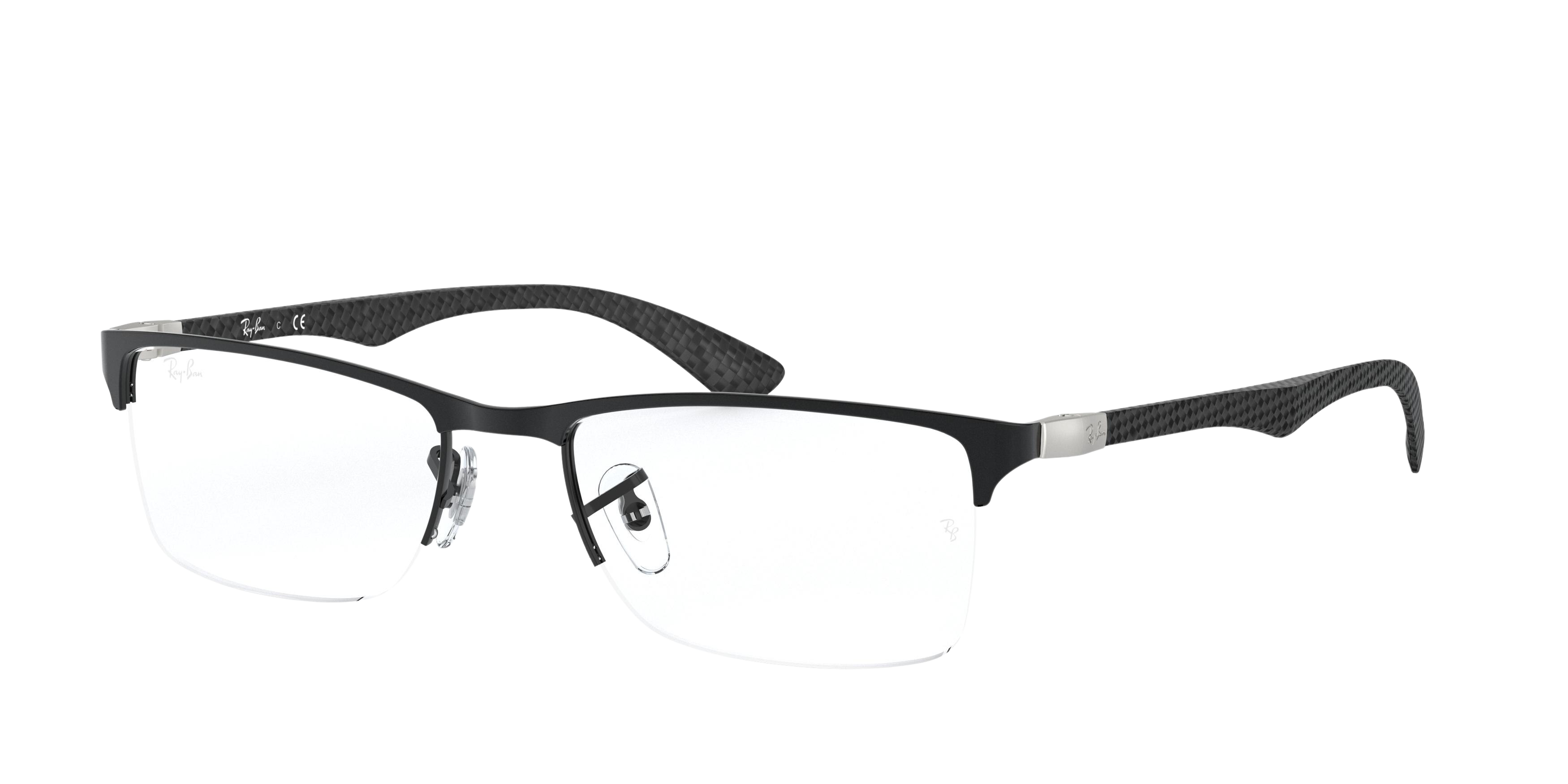 Ray-Ban RX8413 rectangle eyeglasses in Matte Black