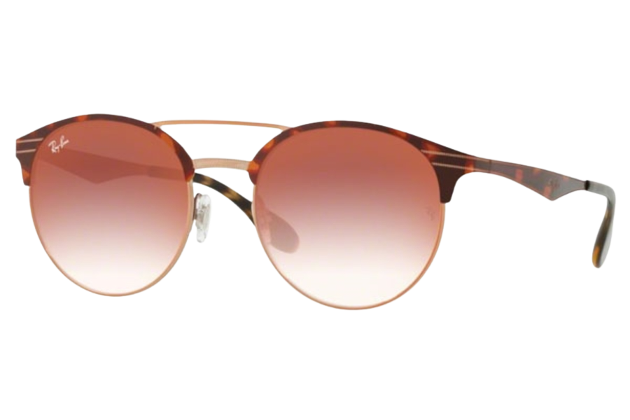 Ray-Ban RB3545 round sunglasses in Pink Gold