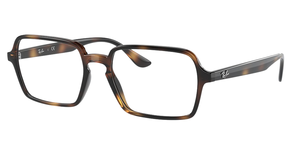 Ray-Ban RX7198 rectangle eyeglasses in Havana