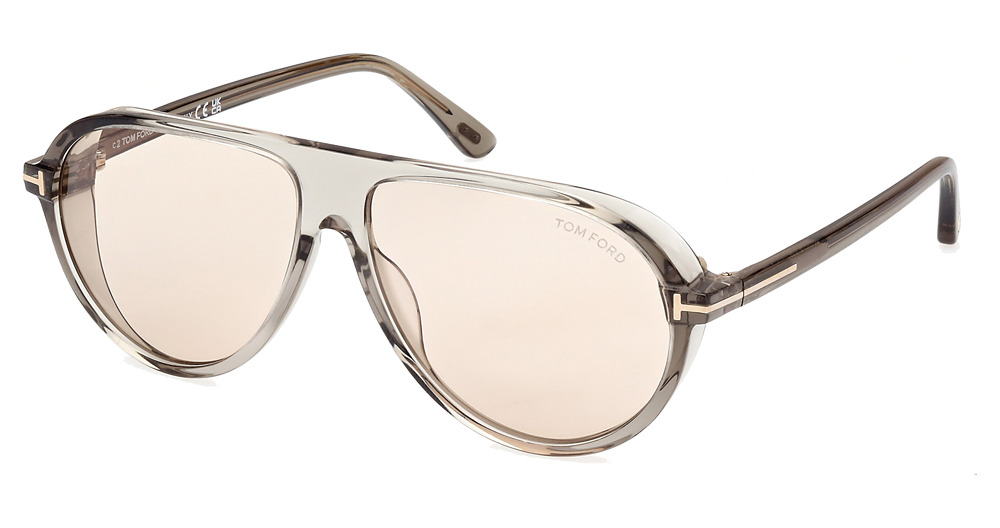 Tom Ford FT1023 aviator sunglasses in Shiny Light Green/Brown
