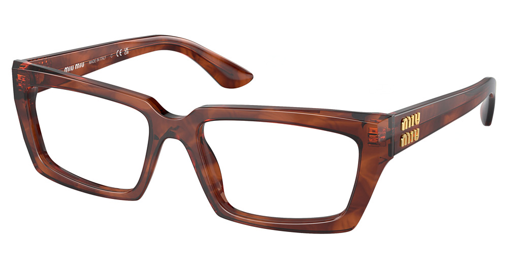 Miu Miu MU 04XV rectangle eyeglasses in Striped Tobacco