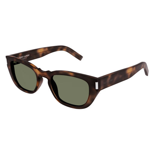 Saint Laurent SL 601 rectangle sunglasses in Havana/Green