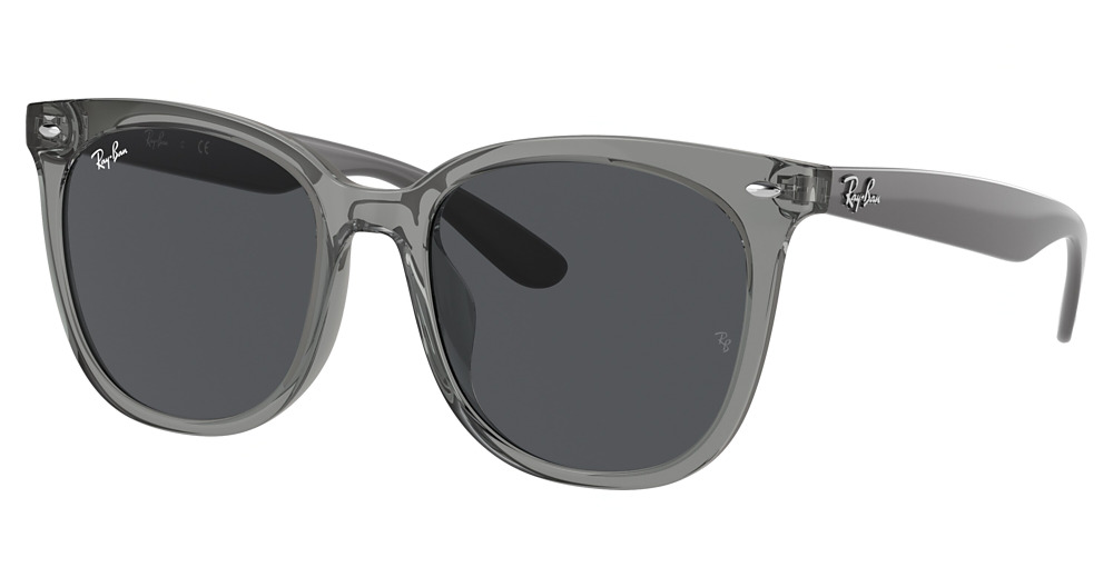Ray-Ban RB4379D round sunglasses in Transparent Grey/Dark Grey