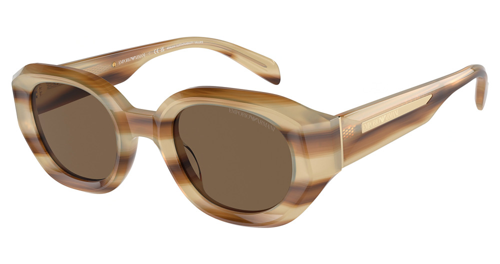 SHINY STRIPED BEIGE / DARK BROWN