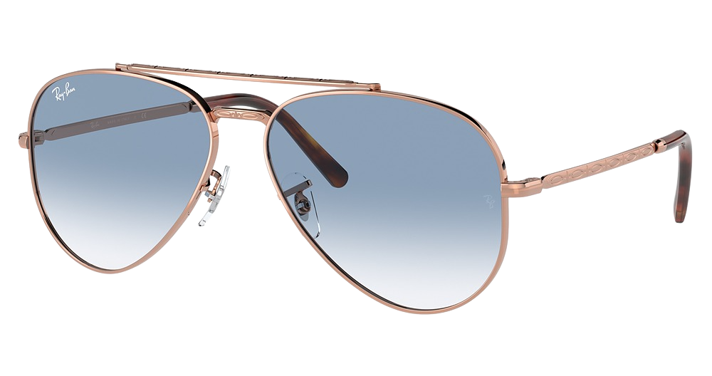 Ray-Ban RB3625 NEW AVIATOR aviator sunglasses in Rose Gold/Clear Gradient Blue