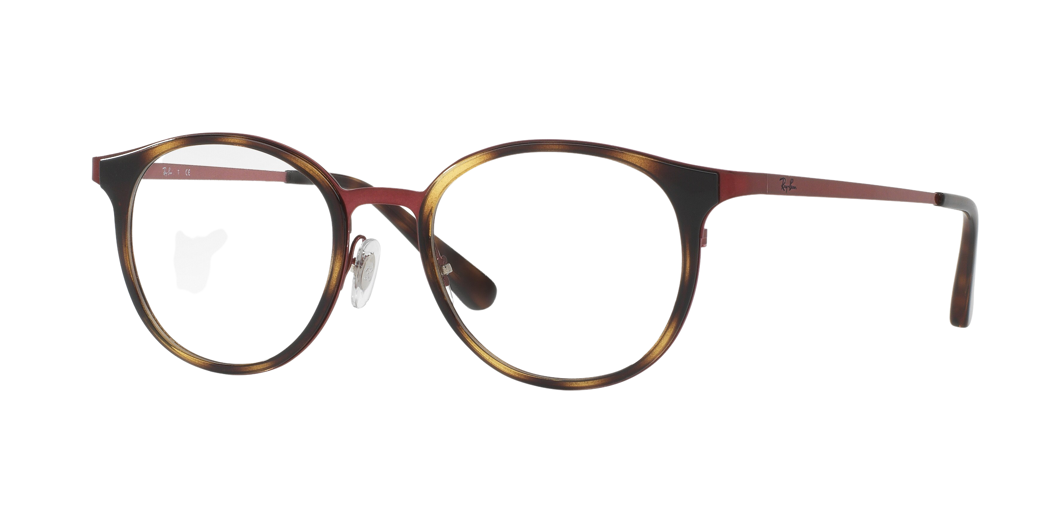 Ray-Ban RX6372M round eyeglasses in Brushed Bordo'