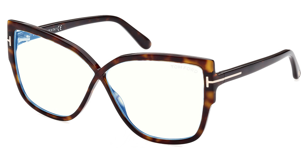 Tom Ford FT5828-B irregular eyeglasses in Dark Havana