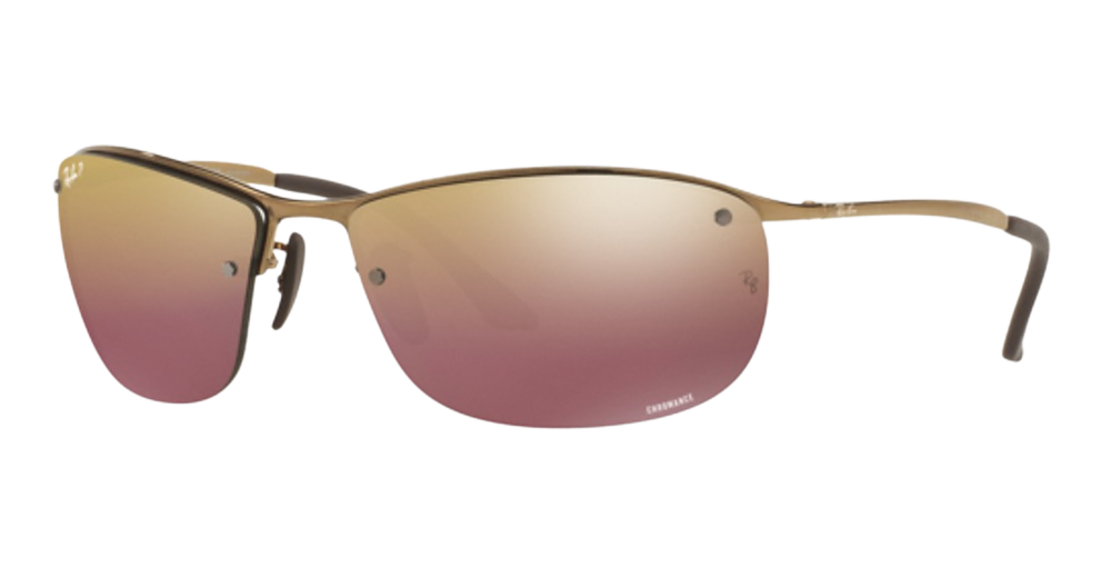 Ray-Ban RB3542 round sunglasses in Bronze/Purple Mirror Gold Gradient