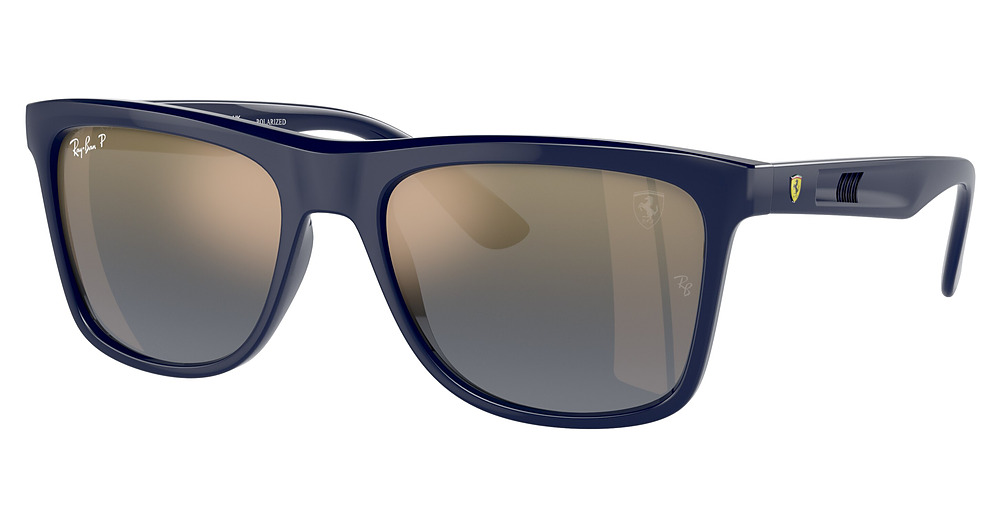 Ray-Ban RB4413M square sunglasses in Blue/Blue Mir Gold Gradient Polarized