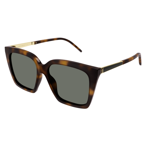 Saint Laurent SL M100 cateye sunglasses in Havana Gold Green/Green
