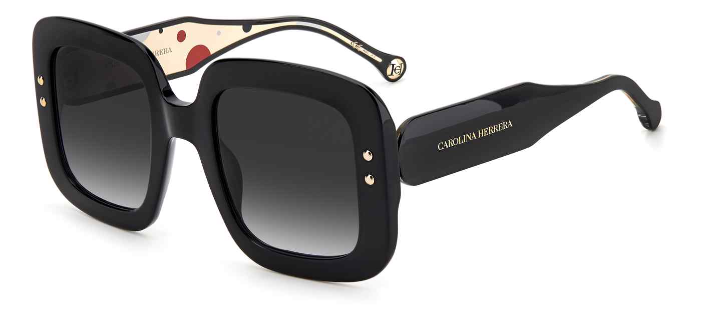 Carolina Herrera CH 0010/S square sunglasses in Black/Dark Grey Shaded