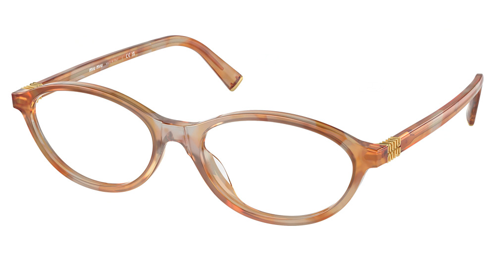 Miu Miu MU 09XV round eyeglasses in Cream Havana