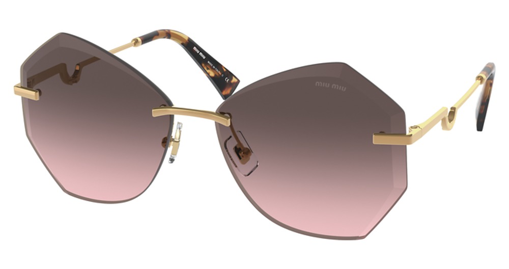 Miu Miu MU 55XS irregular sunglasses in Brass/Pink Gradient Grey