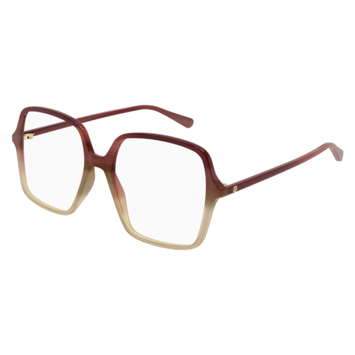 Gucci GG1003O rectangle eyeglasses in Red Red Transparent
