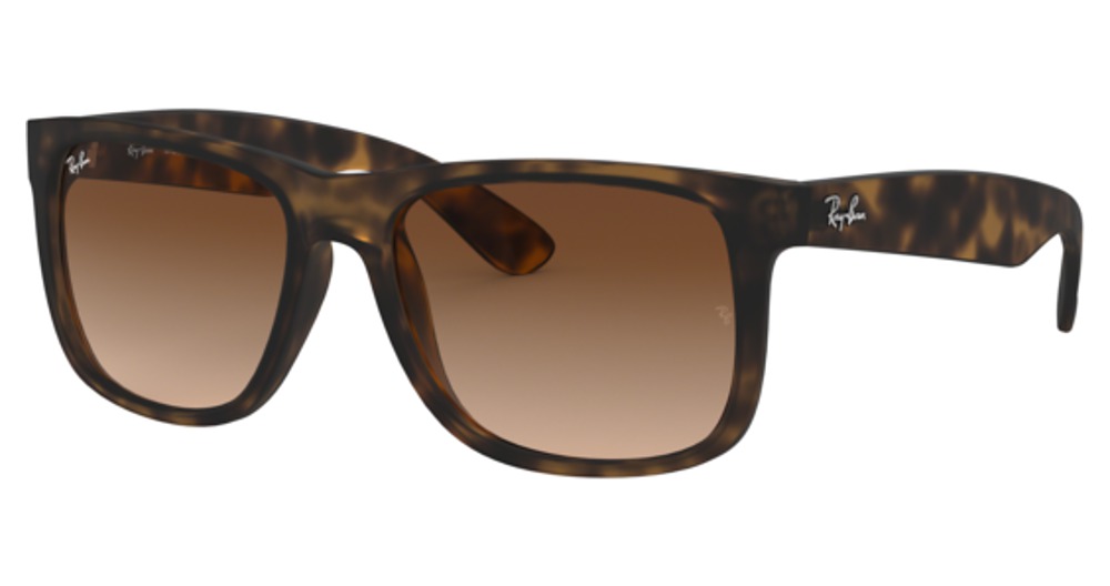 Ray-Ban RB4165F JUSTIN round sunglasses in Rubber Light Havana/Brown Gradient Dark Brown