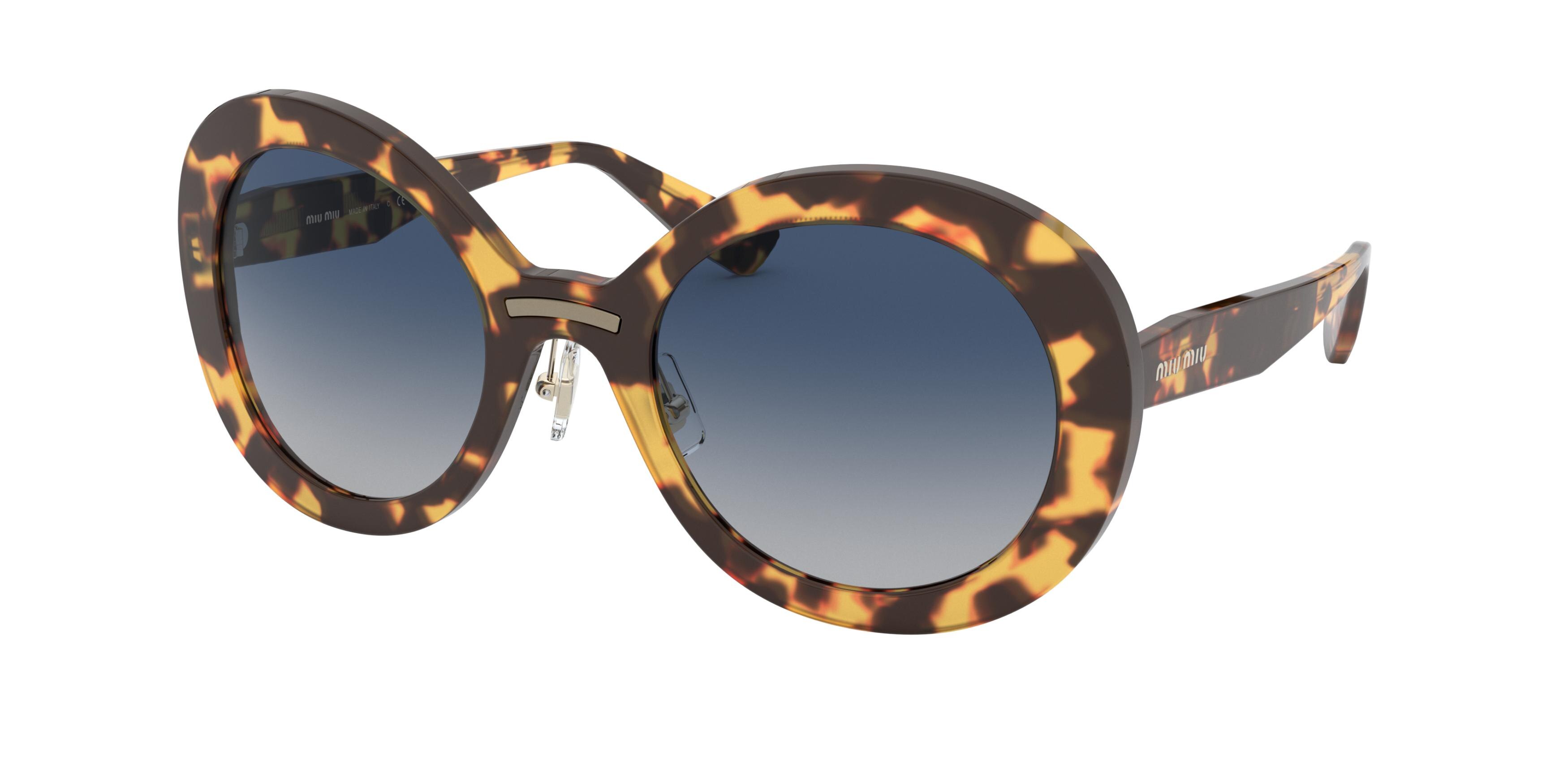 Miu Miu MU 04VS round sunglasses in Light Havana