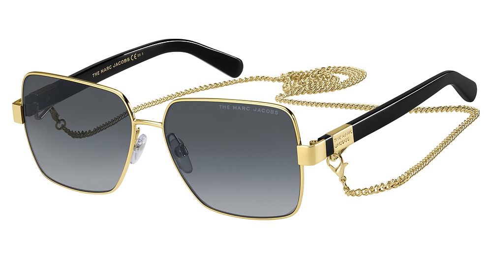 Marc Jacobs MARC 495/S rectangle sunglasses in Gold/Dark Grey Shaded
