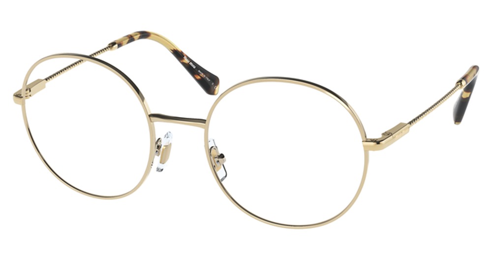 Miu Miu MU 53TV round eyeglasses in Pale Gold