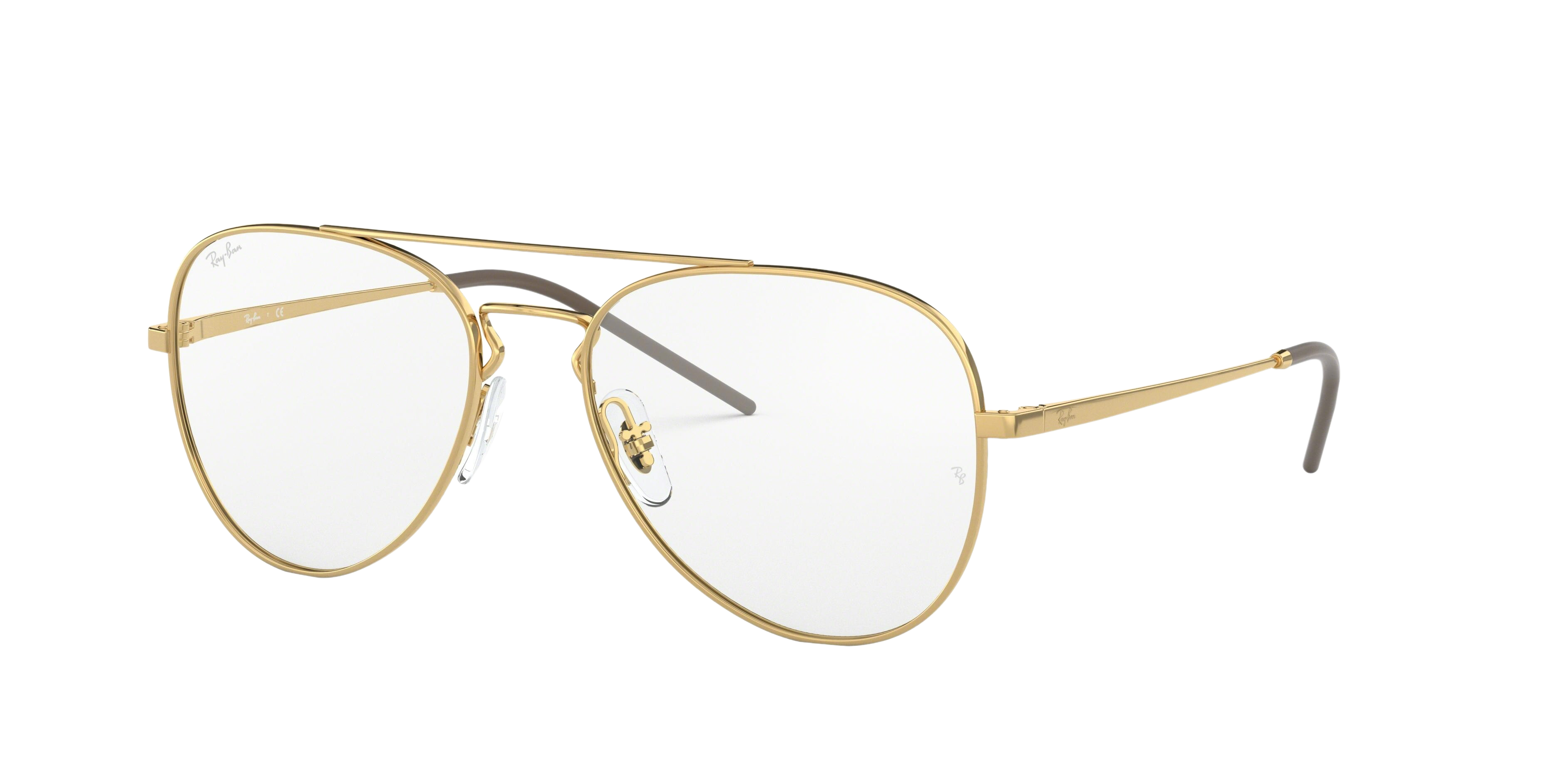 Ray-Ban RX6413 round eyeglasses in Gold