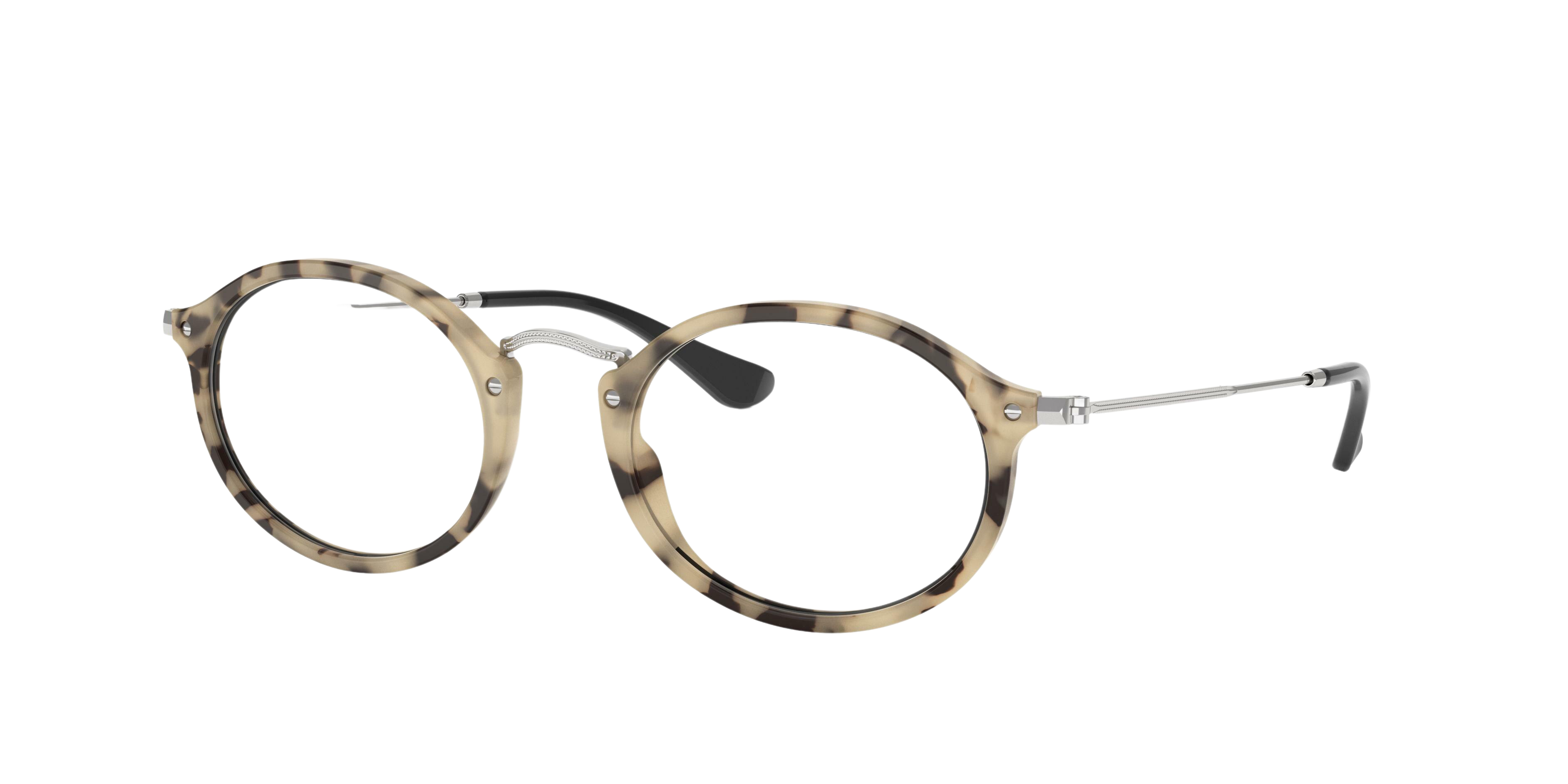 Ray-Ban RX2547V round eyeglasses in Havana Beige