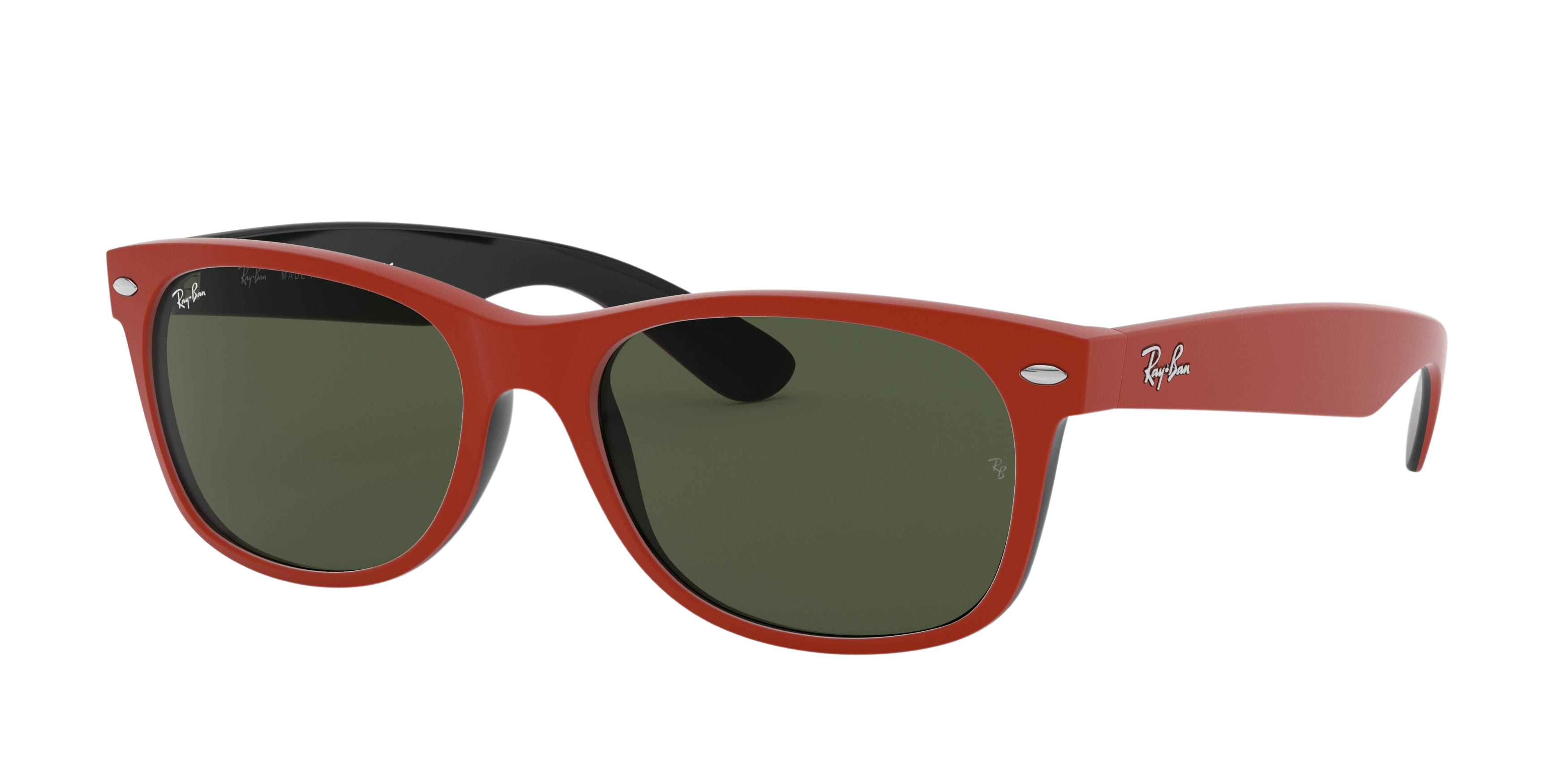 Ray-Ban RB2132 square sunglasses in Top Rubber Red on Shiny Black
