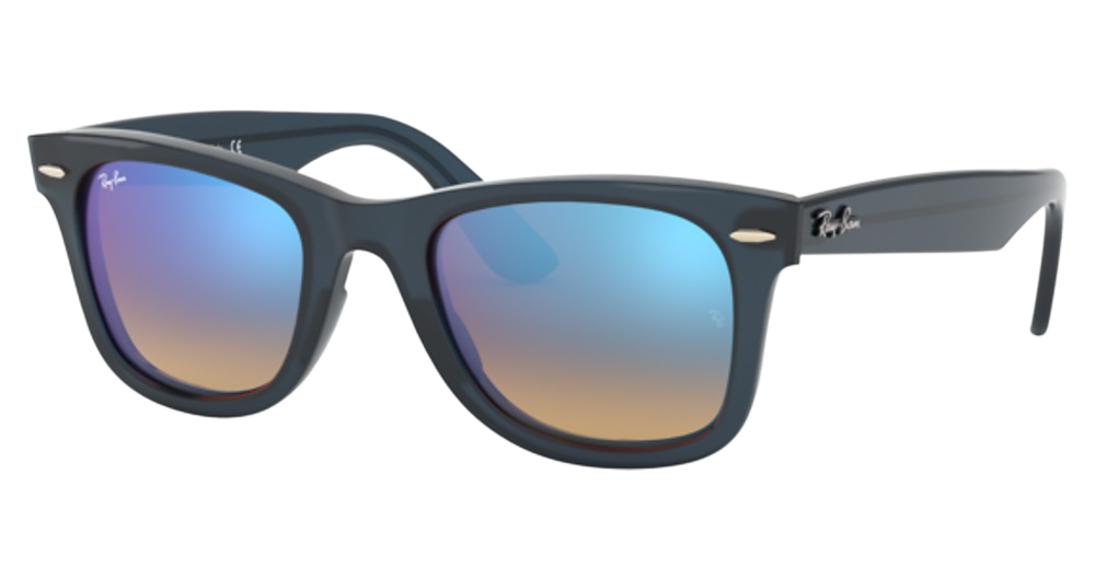 Ray-Ban RB4340 WAYFARER round sunglasses in Blue/Brown Gradient Mirror Blue