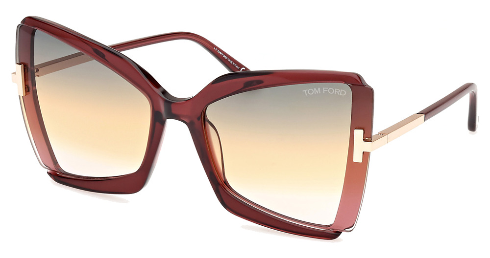 Tom Ford FT0766 square sunglasses in Shiny Bordeaux/Gradient Bordeaux